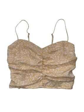 Abercrombie Yellow Floral Ruched Crop Top